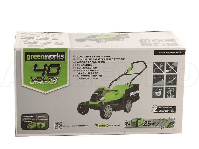 Greenworks G40LM35 - Akku Rasenm&auml;her Greenworks - 40V - SOLO - OHNE AKKU UND LADEGER&Auml;T