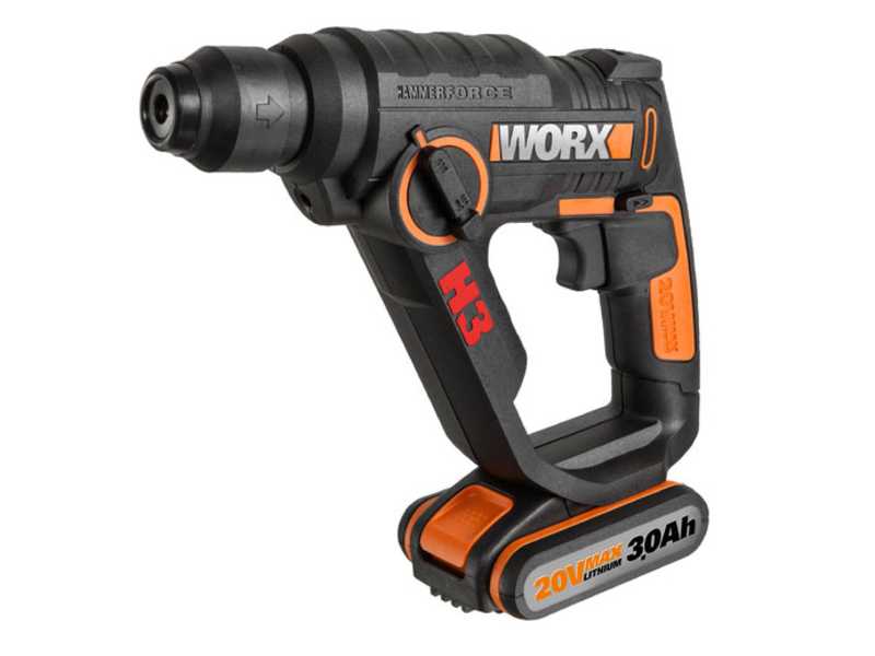 Bohrmaschine, Bohrschrauber, Drucklufthammer 20V Worx WX390.9 - 3 in 1 Produkt - SOLO - OHNE AKKU UND LADEGER&Auml;T