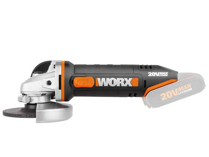 Akku Winkelschleifer 20V Worx WX800.9 - SOLO - OHNE AKKU UND LADEGER&Auml;T