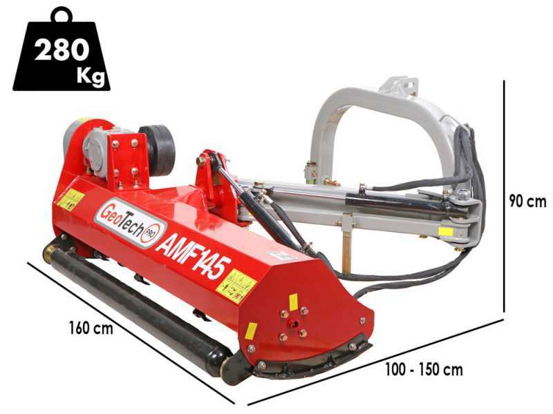 Seitlicher B&ouml;schungsmulcher mit Arm f&uuml;r Traktor, leichte Baureihe - GeoTech Pro AMF145