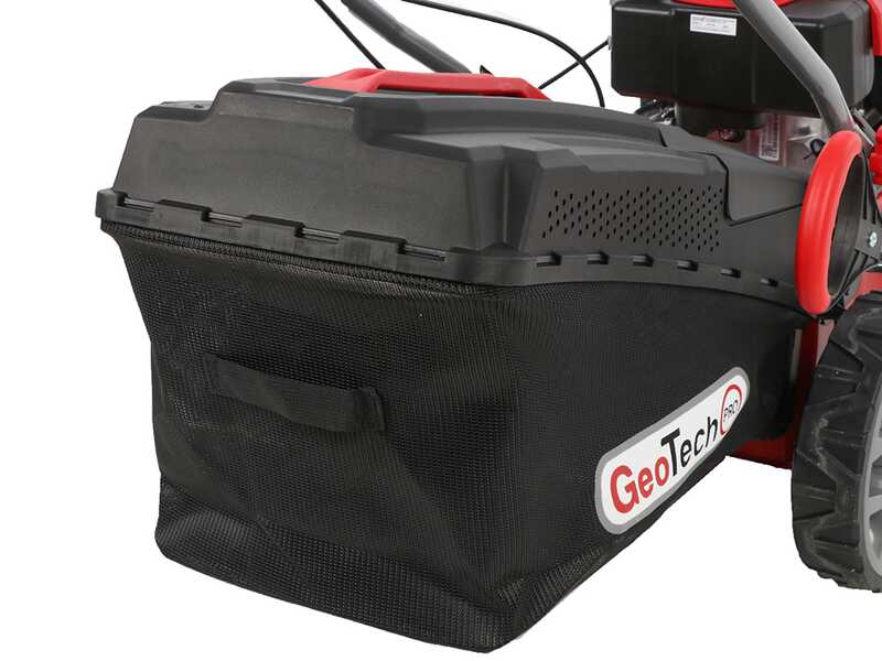 Benzinrasenm&auml;her GeoTech Pro S46-140BG mit Radantrieb - 2in1: Auffangen + Heckauswurf