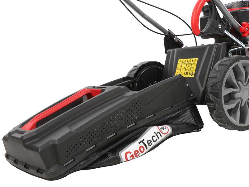 Benzinrasenm&auml;her GeoTech Pro S46-140BG mit Radantrieb - 2in1: Auffangen + Heckauswurf
