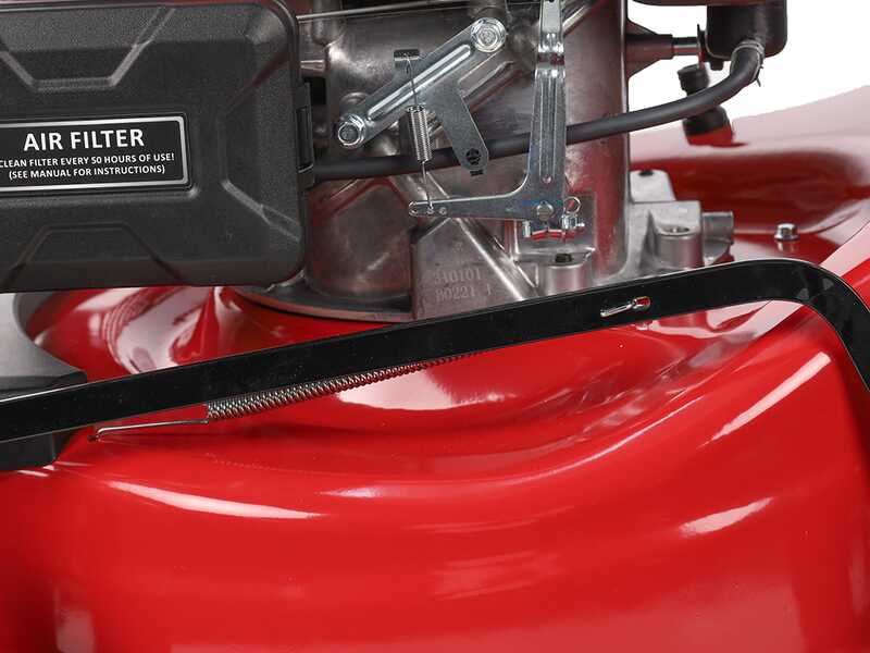 Benzinrasenm&auml;her GeoTech Pro S46-140BG mit Radantrieb - 2in1: Auffangen + Heckauswurf