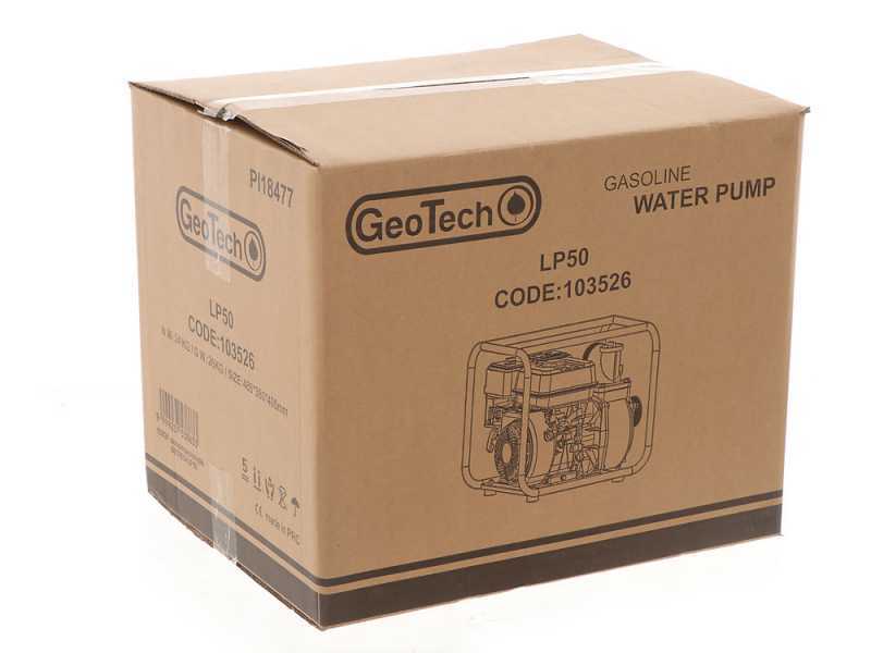 Selbstansaugende Benzin Motorpumpe GeoTech LHP80, Anschl&uuml;sse 80 mm - 3&quot; - selbstansaugend - 13 PS