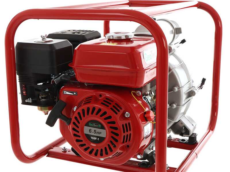 Selbstansaugende Benzin Motorpumpe GeoTech LTP80 f&uuml;r Schmutzwasser, Anschl&uuml;sse 80 mm