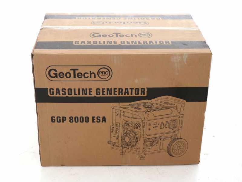 GeoTech Pro GGP 8000 ESA - Benzin-Stromerzeuger mit R&auml;dern und AVR-Regelung und Elektrostarter 6.5 kW - Dauerleistung 6 kW einphasig