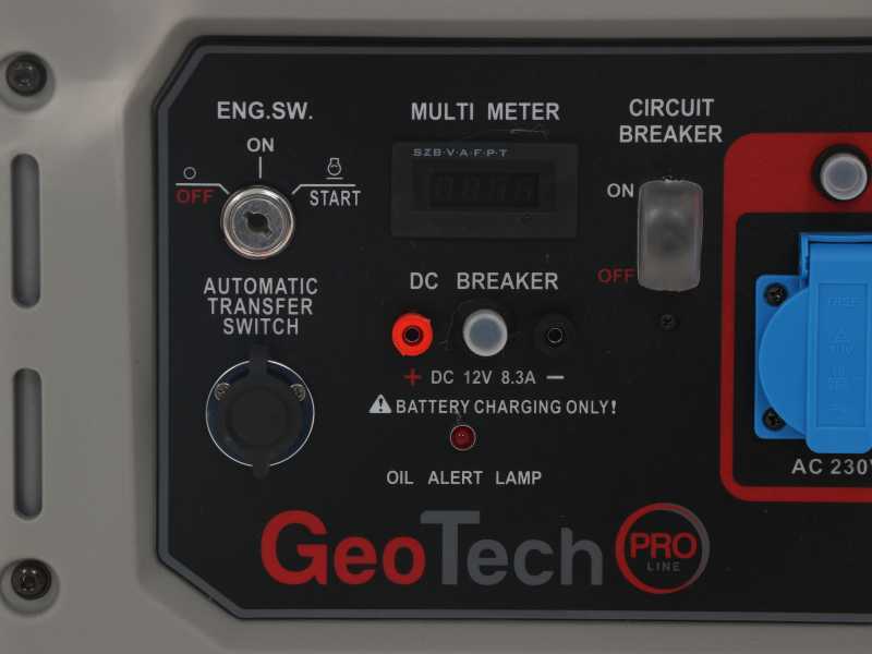 GeoTech PRO GGP 9500 ESA -Benzin-Stromerzeuger mit R&auml;dern - AVR-Regelung - Elektrostarter 7.9 kW - Dauerleistung 7.55 kW Full-Power + ATS
