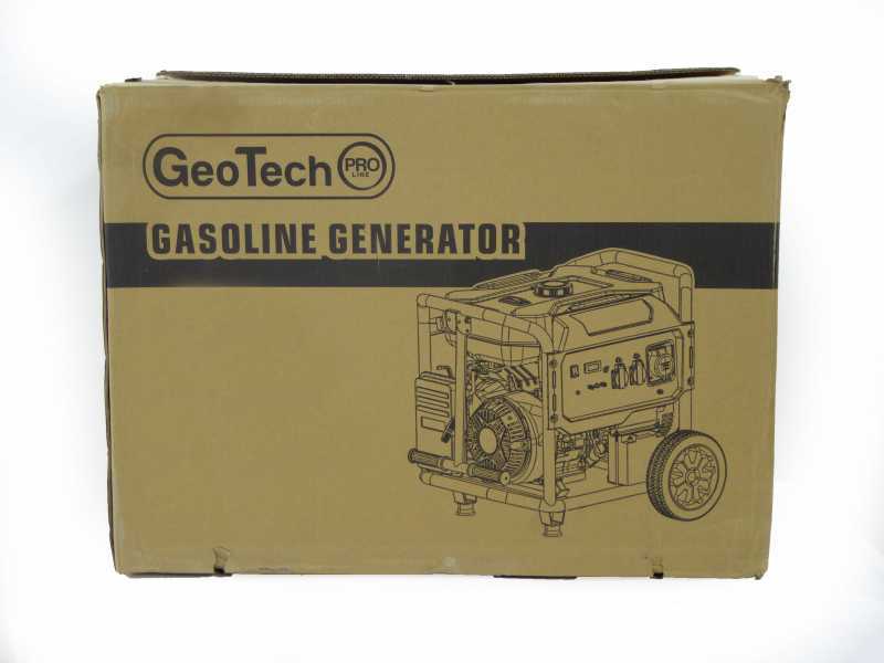 GeoTech Pro GGP 9500-3 ESA - Benzin-Stromerzeuger mit R&auml;dern und AVR-Regelung und Elektrostarter 7.8 kW - Dauerleistung 7.5 kW Full-Power