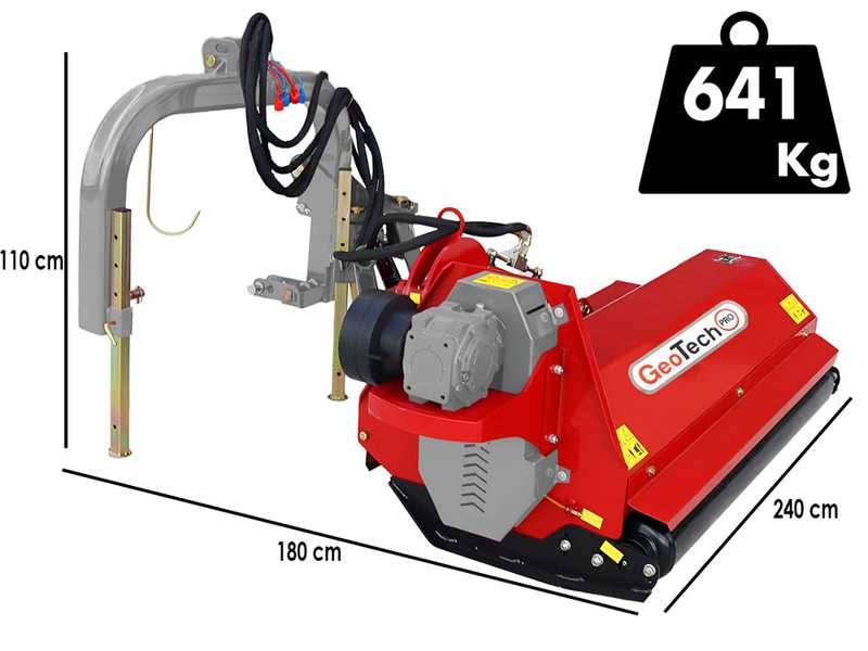 Seitlicher B&ouml;schungsmulcher mit Arm f&uuml;r Traktor, mittelschwere Baureihe GeoTech-Pro HAMF 200