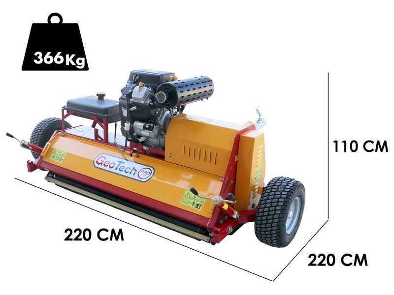 GeoTech Pro GTRB145 - Mulcher mit Benzinmotor f&uuml;r Quad - Loncin LC2V80FD