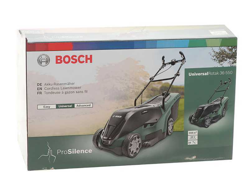 Akku Rasenm&auml;her mit Lithium-Batterie 4Ah BOSCH UniversalRotak 36-550 - Fangsack