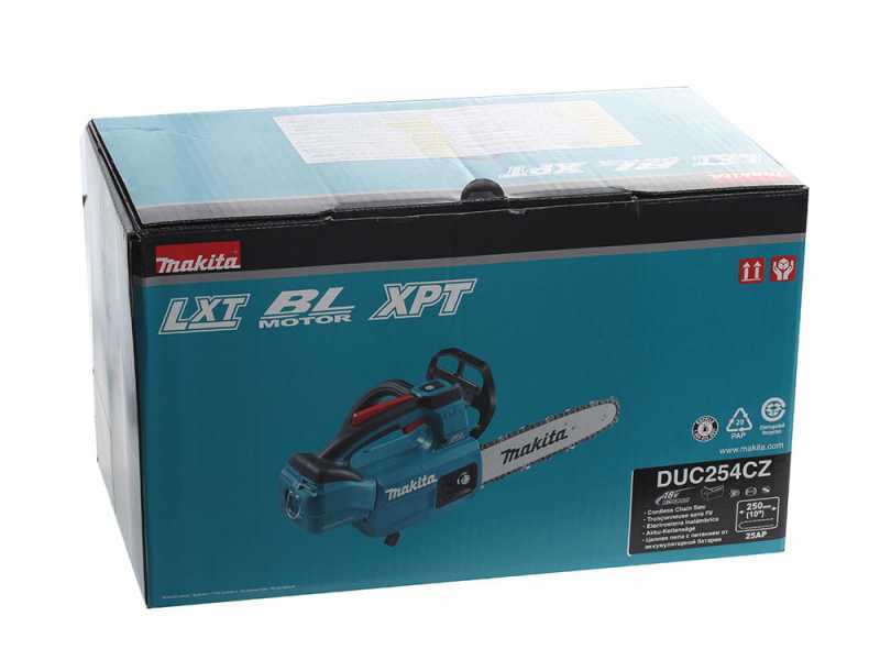 Batteriebetriebene Elektro Kettens&auml;ge Makita DUC254C -  Akku 3Ah 18V und Akkuladeger&auml;t