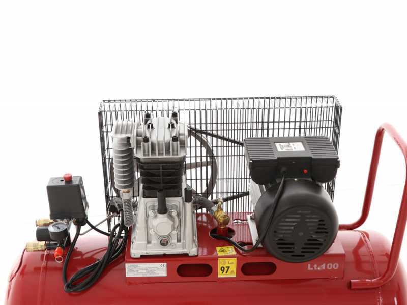 GeoTech-Pro BACP100-10-3 - Elektrischer Kompressor mit Riemenantrieb - Motor 3 PS - 100 l - Leistung 10 bar