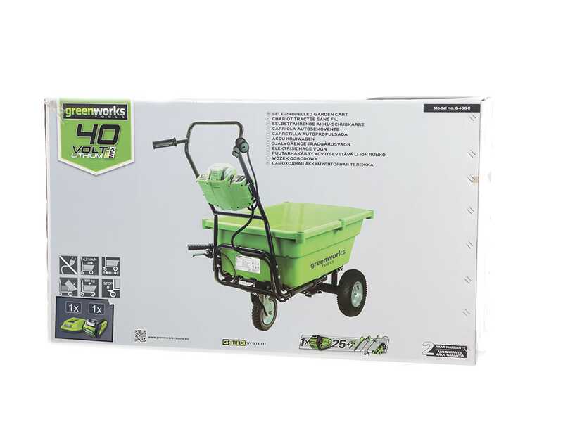 Greenworks G40GC Garden Cart 40V - Akku Schubkarre - Motorschubkarre - 1 Akku 4Ah/40V