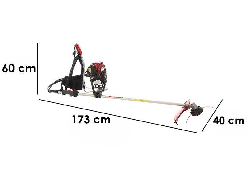 Honda GX 50 ZP - R&uuml;ckentragbare Motorsense mit 4-Takt Motor - Blue Bird Schaft