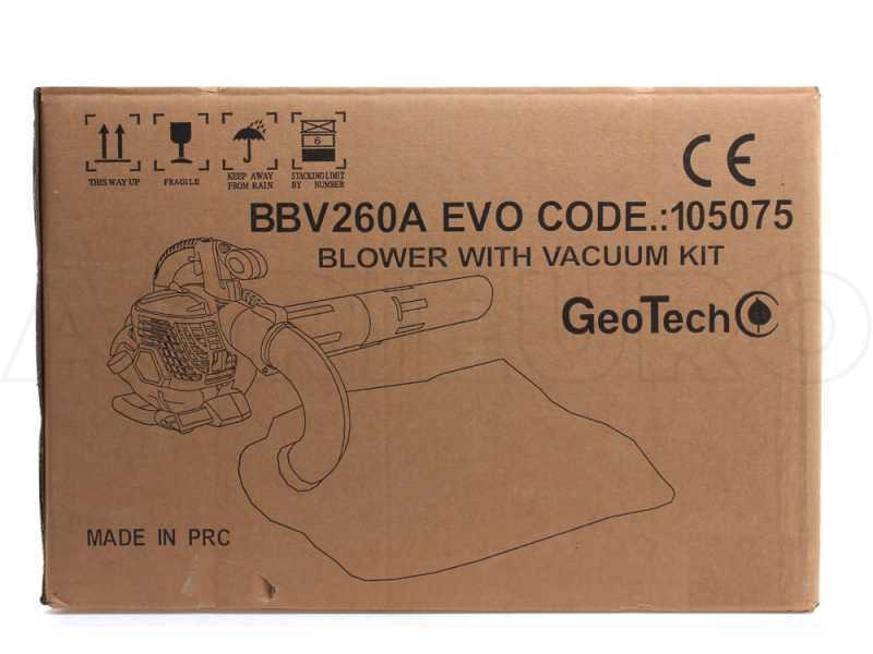 Laubbl&auml;ser-Laubsauger GeoTech BBV260A EVO - 3 Funktionen - 2-Takt Benzinmotor Euro 5