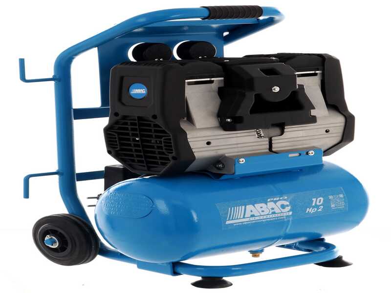 ABAC SILVERSTONE OS20P - Schallged&auml;mpfter, &ouml;lfreier, einphasiger elektrischer Luftkompressor - Motor 2 PS - 10 l