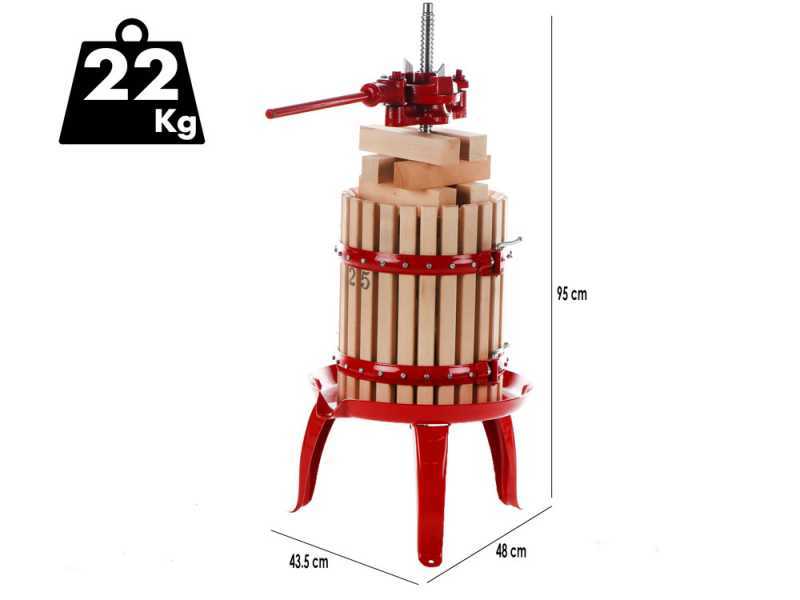 Baesso Torchio 25 - Manuelle Weinpresse - 20 l