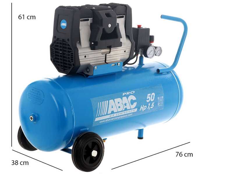 ABAC MONTECARLO OS15P - Schallged&auml;mpfter, &ouml;lfreier, einphasiger elektrischer Luftkompressor - Motor 1,5 HP - 50 lt