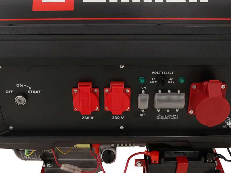 Einhell TC-PG 55/E5 - Benzin-Stromerzeuger mit R&auml;dern und AVR-Regelung 5.5 kW - Dauerleistung 3.6 kW - 400V