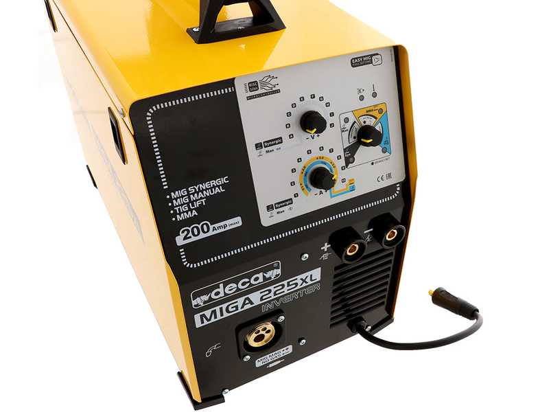 Inverter F&uuml;lldraht-Schwei&szlig;ger&auml;t Multiprocessing Deca MIGA 225XL 1Ph 230/50-60 - GAS/NO GAS