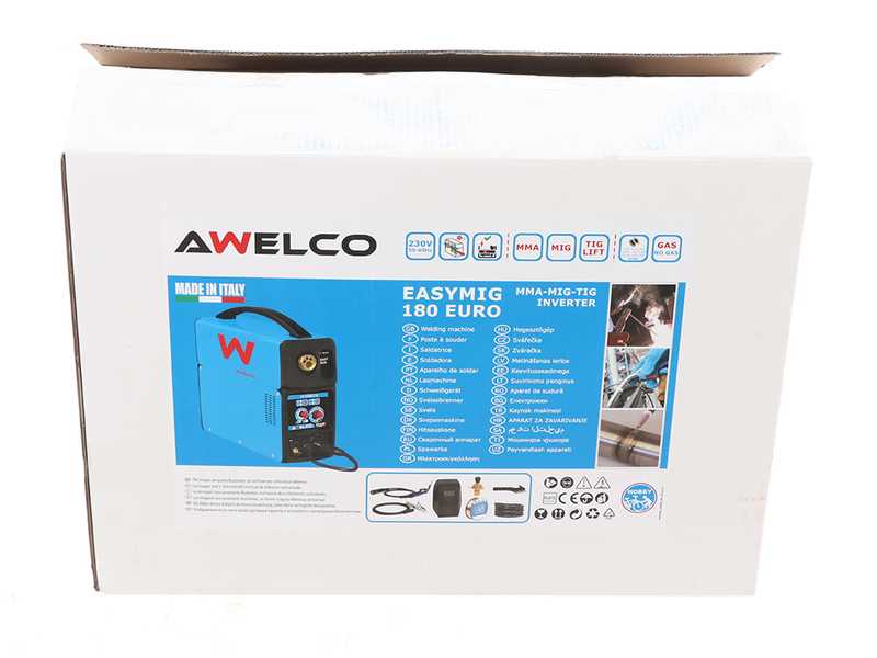 F&uuml;lldraht Schwei&szlig;ger&auml;t Awelco MIG INVERTER EASYMIG 180 EURO - MMA - MIG - TIG - GAS/NO GAS