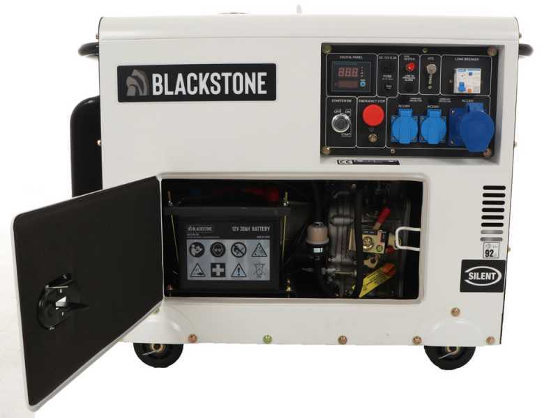 Blackstone SGB 6000 D-SE  - Leiser Diesel-Stromerzeuger mit AVR-Regelung 5.3 kW - Dauerleistung 5 kW - 230V