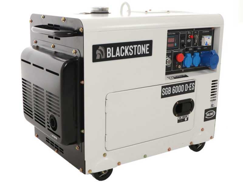 Blackstone SGB 6000 D-SE  - Leiser Diesel-Stromerzeuger mit AVR-Regelung 5.3 kW - Dauerleistung 5 kW - 230V