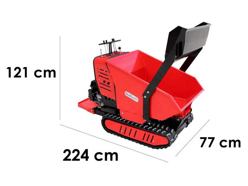 GeoTech Pro Geoporter 550 DHS Hydro &ndash; Raupendumper mit hydraulischer Kippmulde 500 kg &ndash; Hydrostatischer Antrieb
