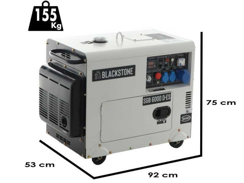 Blackstone SGB 6000 D-ES - Leiser Diesel-Stromerzeuger mit AVR-Regelung 5.3 kW - Dauerleistung 5 kW - 230V + ATS