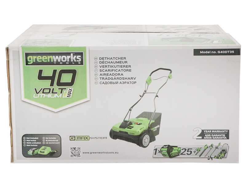 Greenworks G40DT35 - Akku-Ver&shy;ti&shy;ku&shy;tie&shy;rer - SOLO - OHNE AKKU UND LADEGER&Auml;T