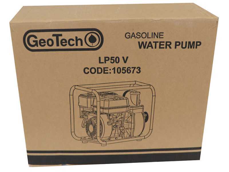 Selbstansaugende Benzin Motorpumpe Geotech LP 50 V -  Anschl&uuml;sse 80 mm - 2&quot;