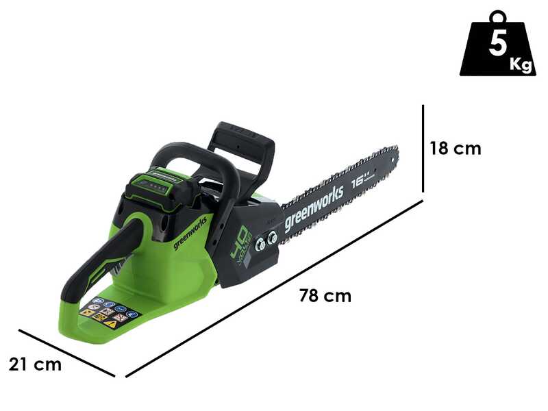 Akku-Kettens&auml;ge Greenworks GD40CS18 40V - AKKU UND LADEGER&Auml;T NICHT IM LIEFERUMFANG ENTHALTEN