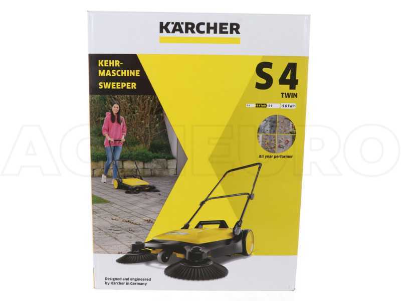 K&auml;rcher S 4 Twin - Handkehrmaschine mit Fangkorb 20 L - Kehrgutbeh&auml;lter