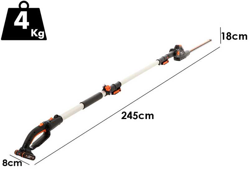 Akku-Heckenschere mit Verl&auml;ngerungsschaft Worx WG252E.9 - OHNE AKKU UND LADEGER&Auml;T