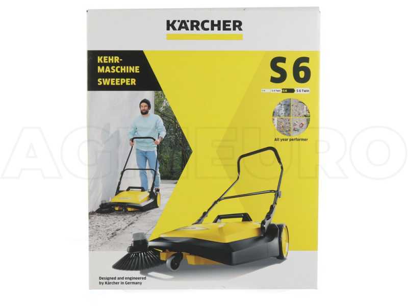 K&auml;rcher S 6 - Handkehrmaschine mit Fangkorb - mit H&ouml;heneinstellung - 38 L Kehrgutbeh&auml;lter