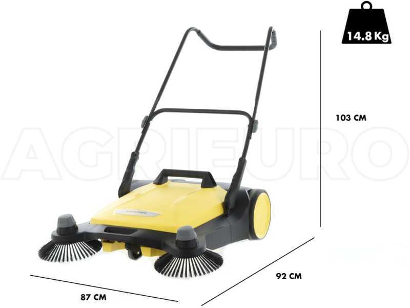 K&auml;rcher S 6 Twin - Handkehrmaschine  mit h&ouml;henverstellbarer B&uuml;gel mit Fangkorb - mit 38 L Kehrgutbeh&auml;lter