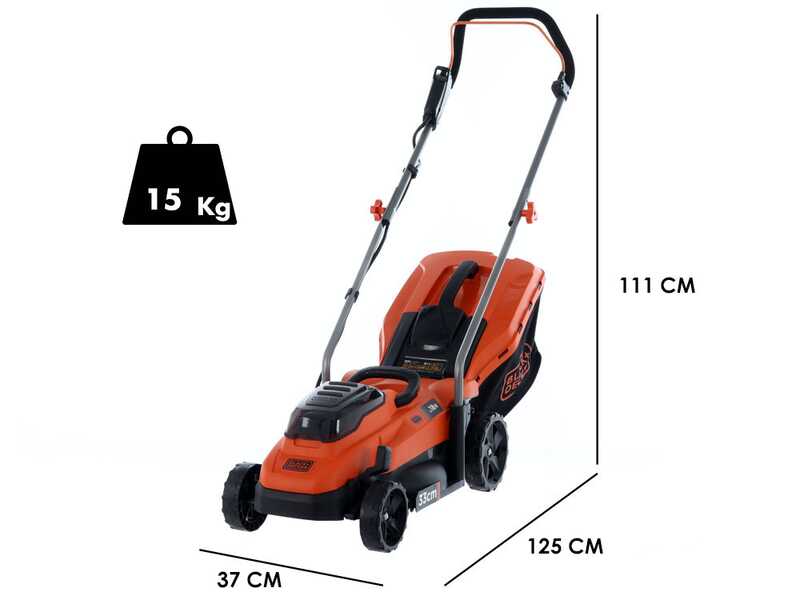 Black &amp; Decker BCMW33184L2-QW Akku Rasenm&auml;her - 2x18V/4.0Ah - 33 cm Schnittbreite