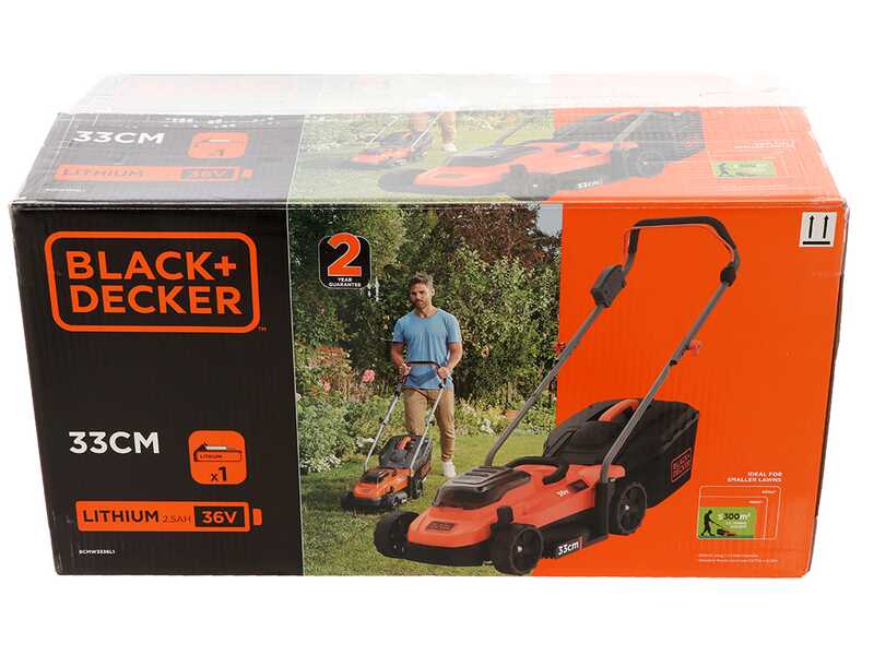 Black &amp; Decker BCMW3336L1-QW AKku Rasenm&auml;her - 36V 2.5Ah - 33cm Schnittbreite