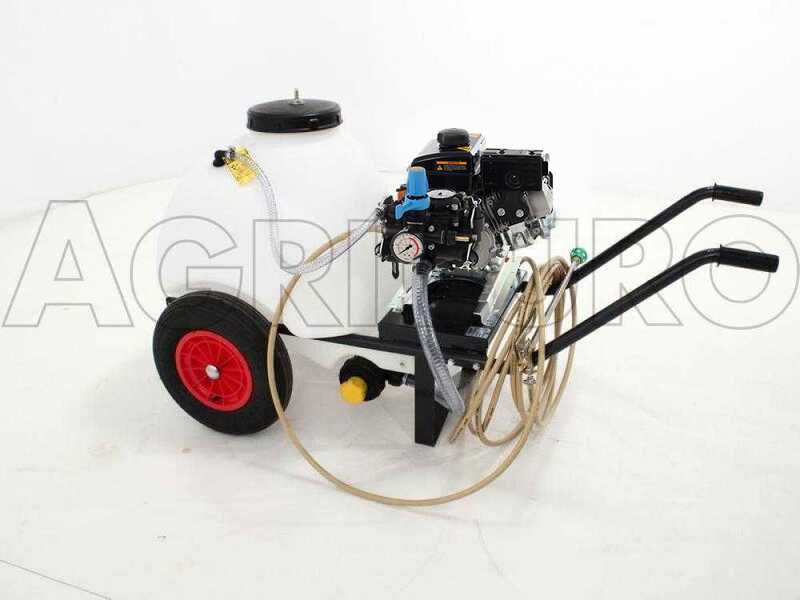 Kit Spr&uuml;hpumpe Comet MTP MC 25 - Loncin 148F-2 und Wagen mit 120 l Tank und Aufh&auml;ngung