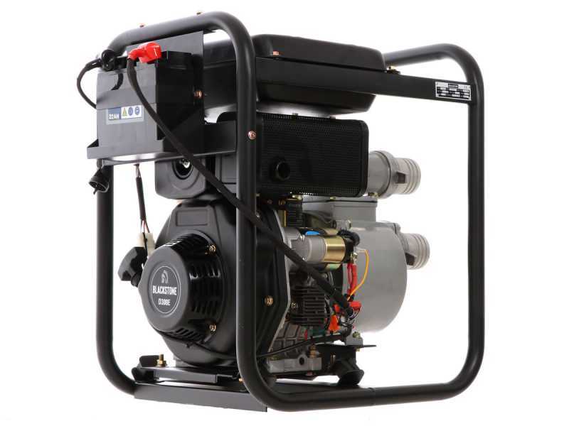 Benzin Wasserpumpe Blackstone BD 8000ES, Anschl&uuml;sse 80 mm - 3&quot;, Elektrostart - 14-L-Tank - Euro 5