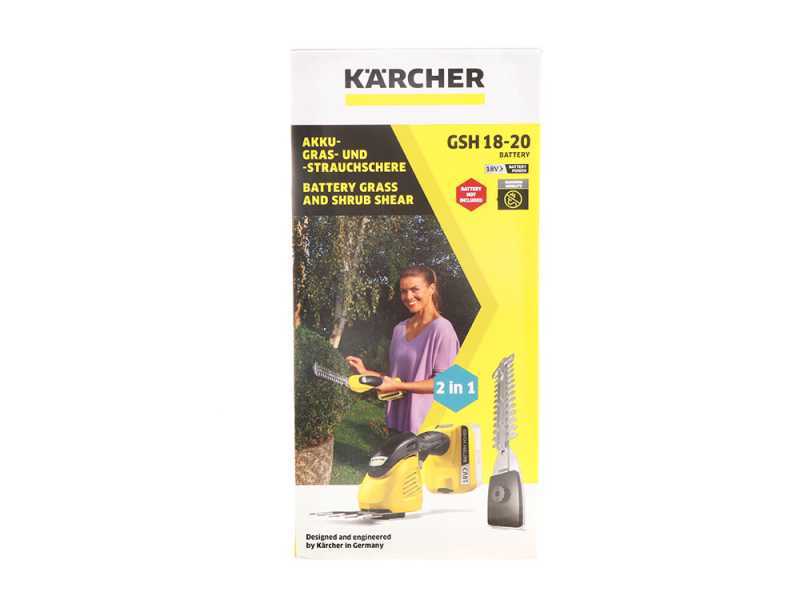 K&auml;rcher GSH  18-20 - Akku-Grasschere - mit externem Akku - 18V 2.5 Ah