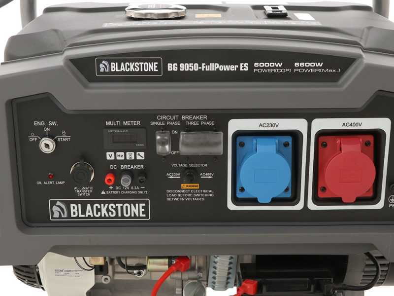 Blackstone BG 9050 - Benzin-Stromerzeuger mit R&auml;dern und AVR-Regelung 6.6 kW - Dauerleistung 6 kW Full-Power