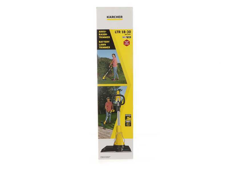 K&auml;rcher LTR 18-30 - Elektrischer Rasentrimmer - Motorsense mit Lithium-Batterie 18V / 2.5 Ah