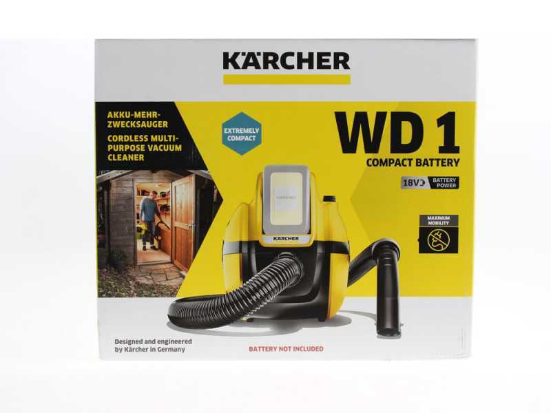 K&auml;rcher WD 1 - Mehrzweck-Saugger&auml;t mit Akku 18 V - Trocken- und Nasssauger/Blasger&auml;t