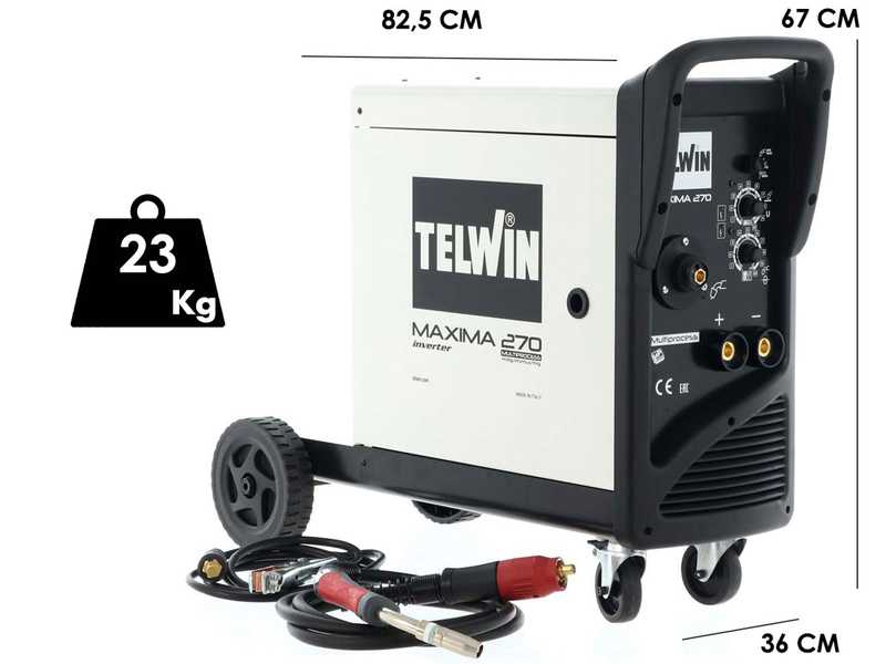 Inverter-Drahtschwei&szlig;ger&auml;t Telwin Maxima 270 Synergic - f&uuml;r MIG-MAG/FLUX/BRAZING/MMA/TIG DC- LIFT - GAS/NO GAS