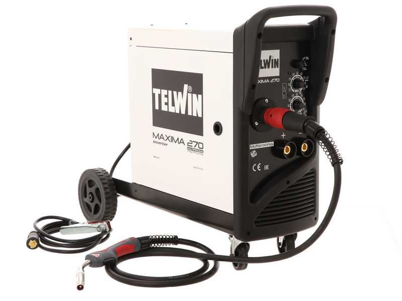 Inverter-Drahtschwei&szlig;ger&auml;t Telwin Maxima 270 Synergic - f&uuml;r MIG-MAG/FLUX/BRAZING/MMA/TIG DC- LIFT - GAS/NO GAS