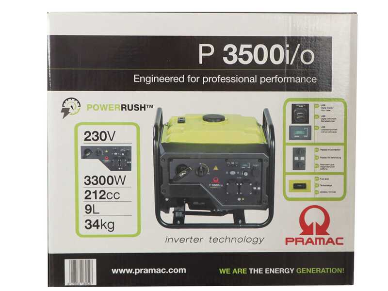 Pramac P3500I/O - Benzin Inverter-Stromerzeuger 3.3 kW - Dauerleistung 3 kW - 230V