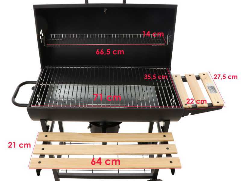 Royal Food CB 450 - Kohlegrill mit Grillrosten aus Edelstahl - Kochfl&auml;che 71x35,5 cm