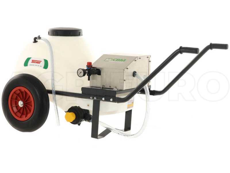 Kit Akku-Spr&uuml;hpumpenmodul Comet CBM 1200 HP und Wagen mit 120 l Tank